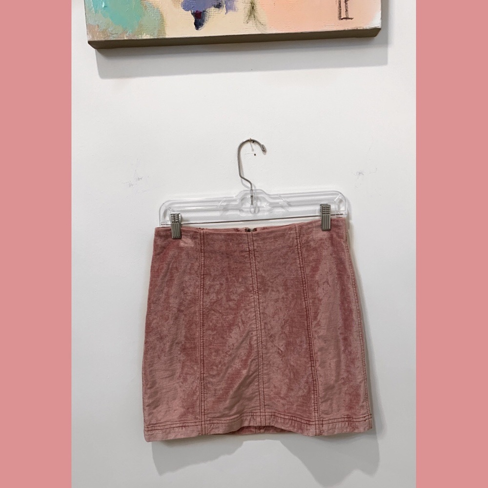 Free People Modern Femme  Vegan Suede Mini Skirt